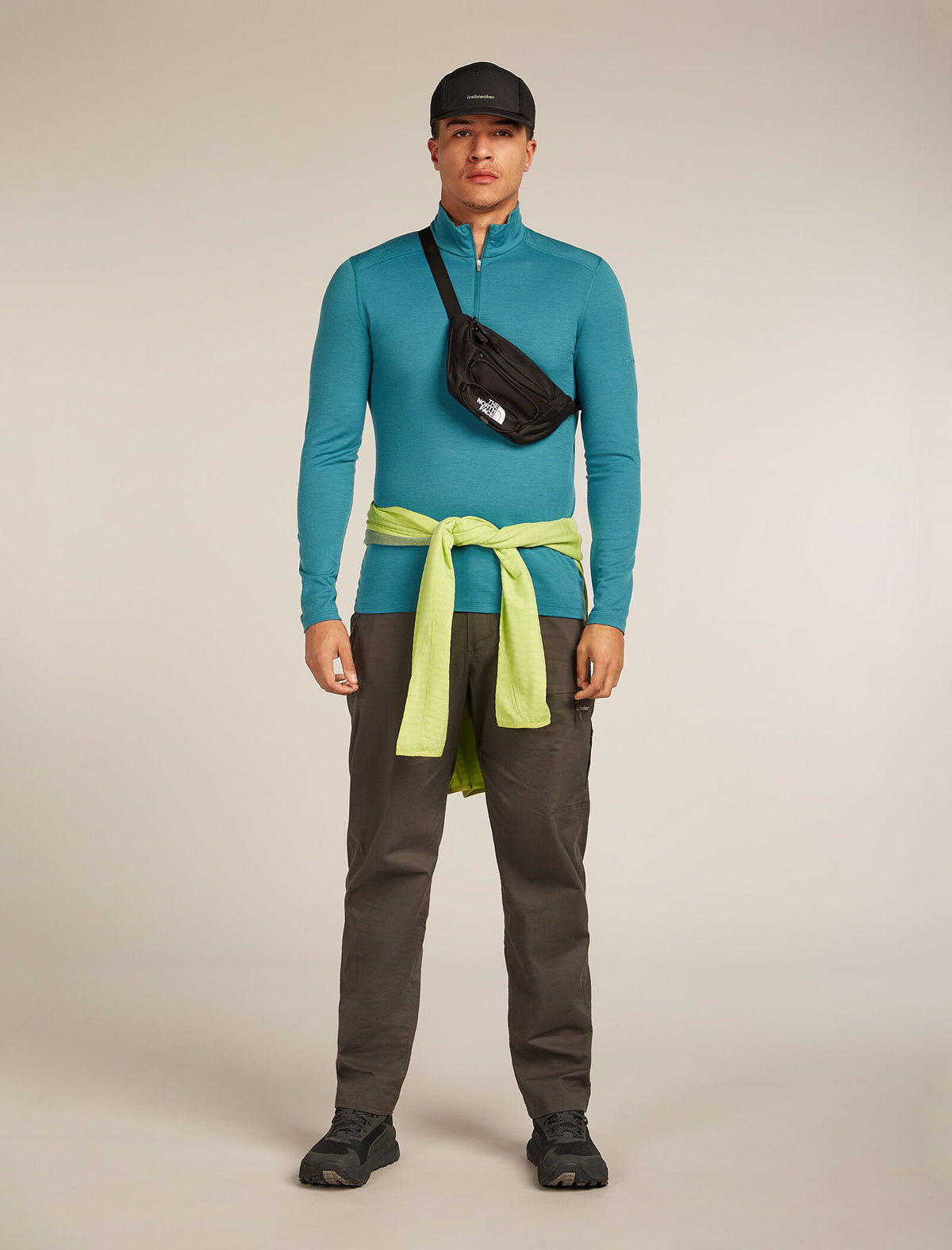 Men's Merino 200 Oasis Long Sleeve Half Zip Thermal Top Topaz - 4