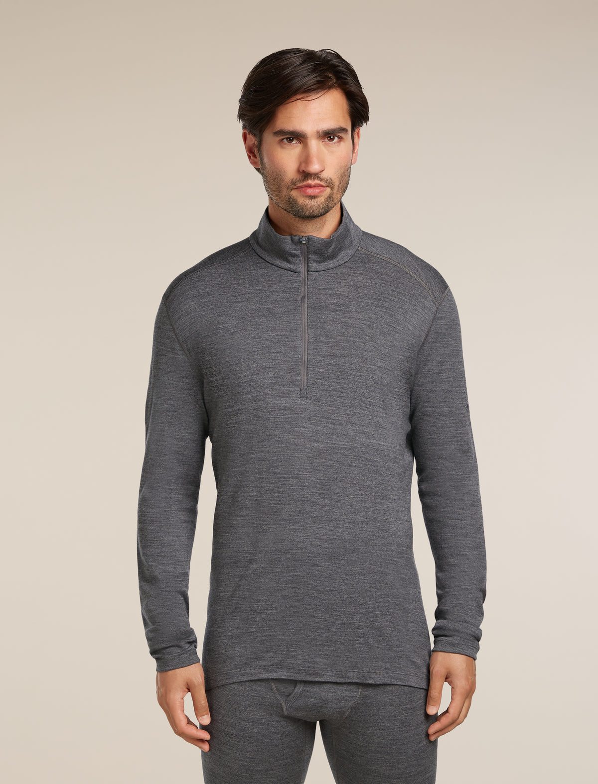 Men's Merino 260 Tech Long Sleeve Half Zip Thermal Top Gritstone Heather - 1