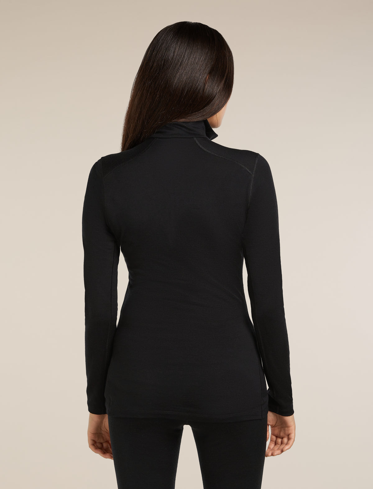 Women's Merino 200 Oasis Long Sleeve Half Zip Thermal Top Black - 2
