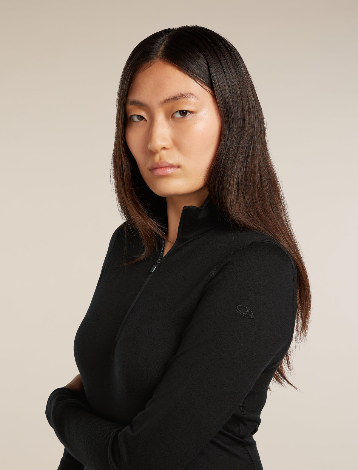 Women's Merino 200 Oasis Long Sleeve Half Zip Thermal Top Black - 6