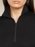 Women's Merino 200 Oasis Long Sleeve Half Zip Thermal Top Black - 7