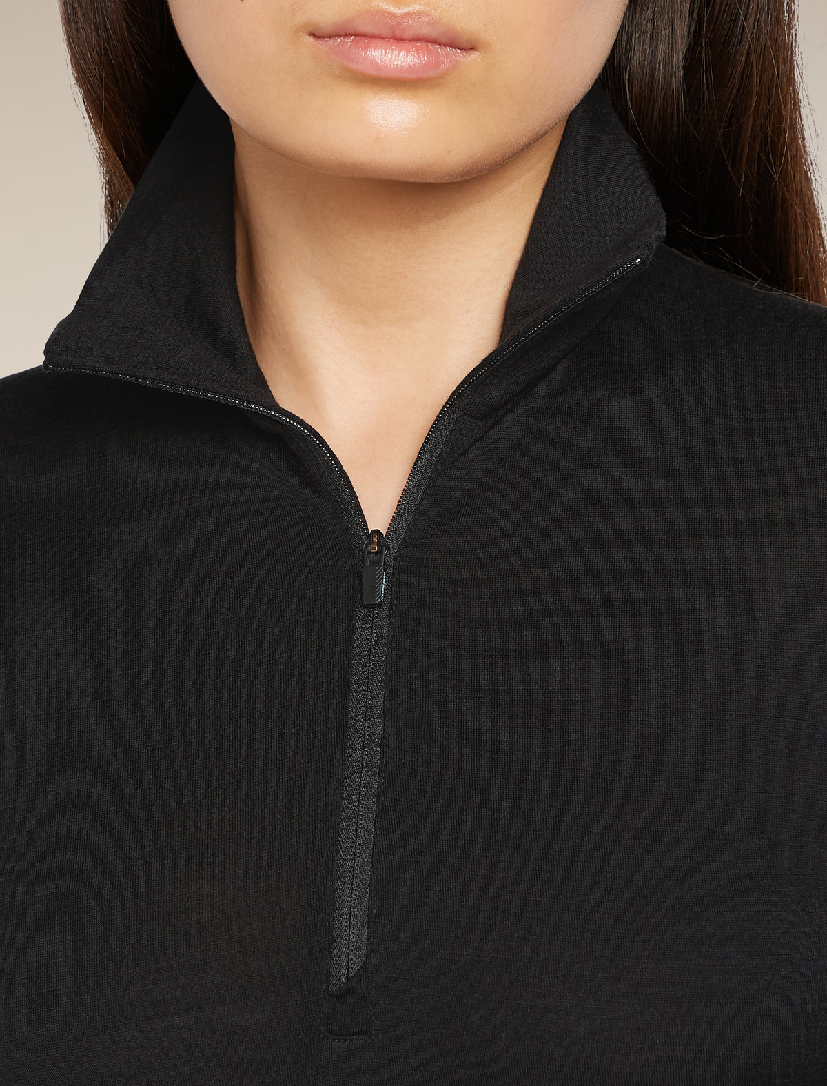 Women's Merino 200 Oasis Long Sleeve Half Zip Thermal Top Black - 7