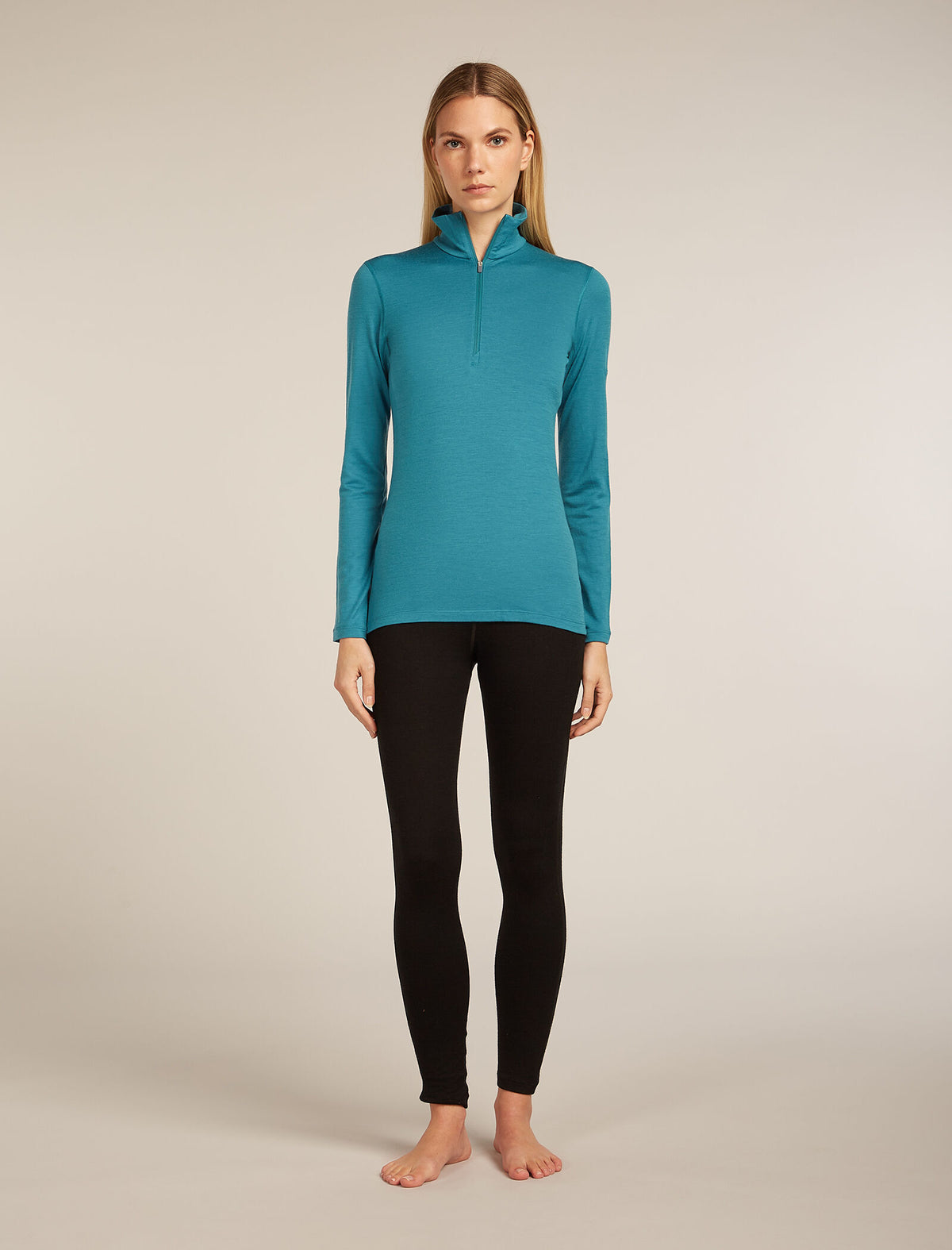Women's Merino 200 Oasis Long Sleeve Half Zip Thermal Top Topaz - 3