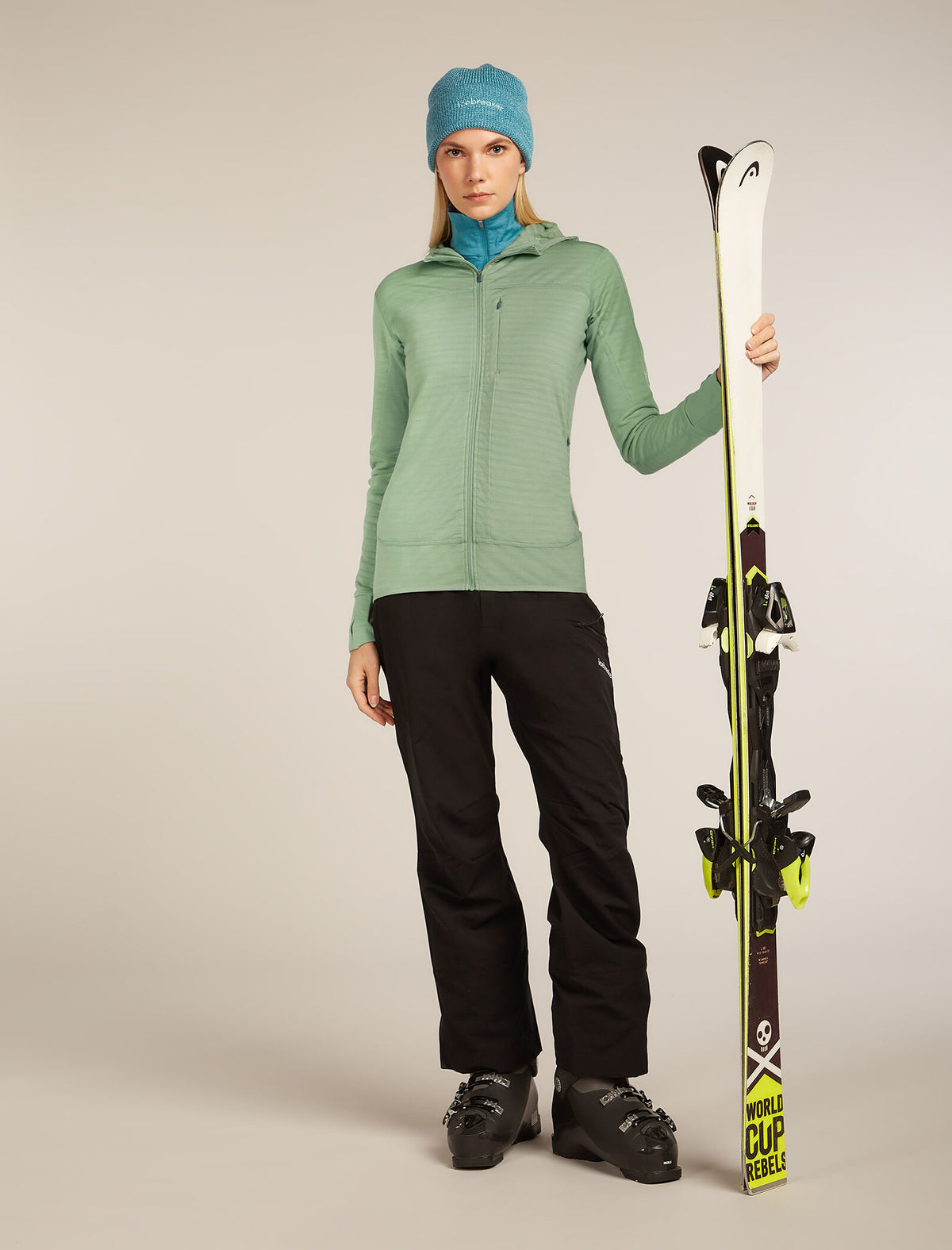 Women's Merino 200 Oasis Long Sleeve Half Zip Thermal Top Topaz - 4