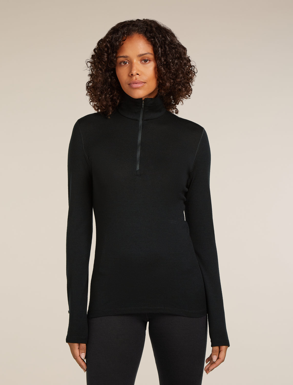 Women's Merino 260 Tech Long Sleeve Half Zip Thermal Top Black - 1