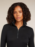 Women's Merino 260 Tech Long Sleeve Half Zip Thermal Top Black - 5
