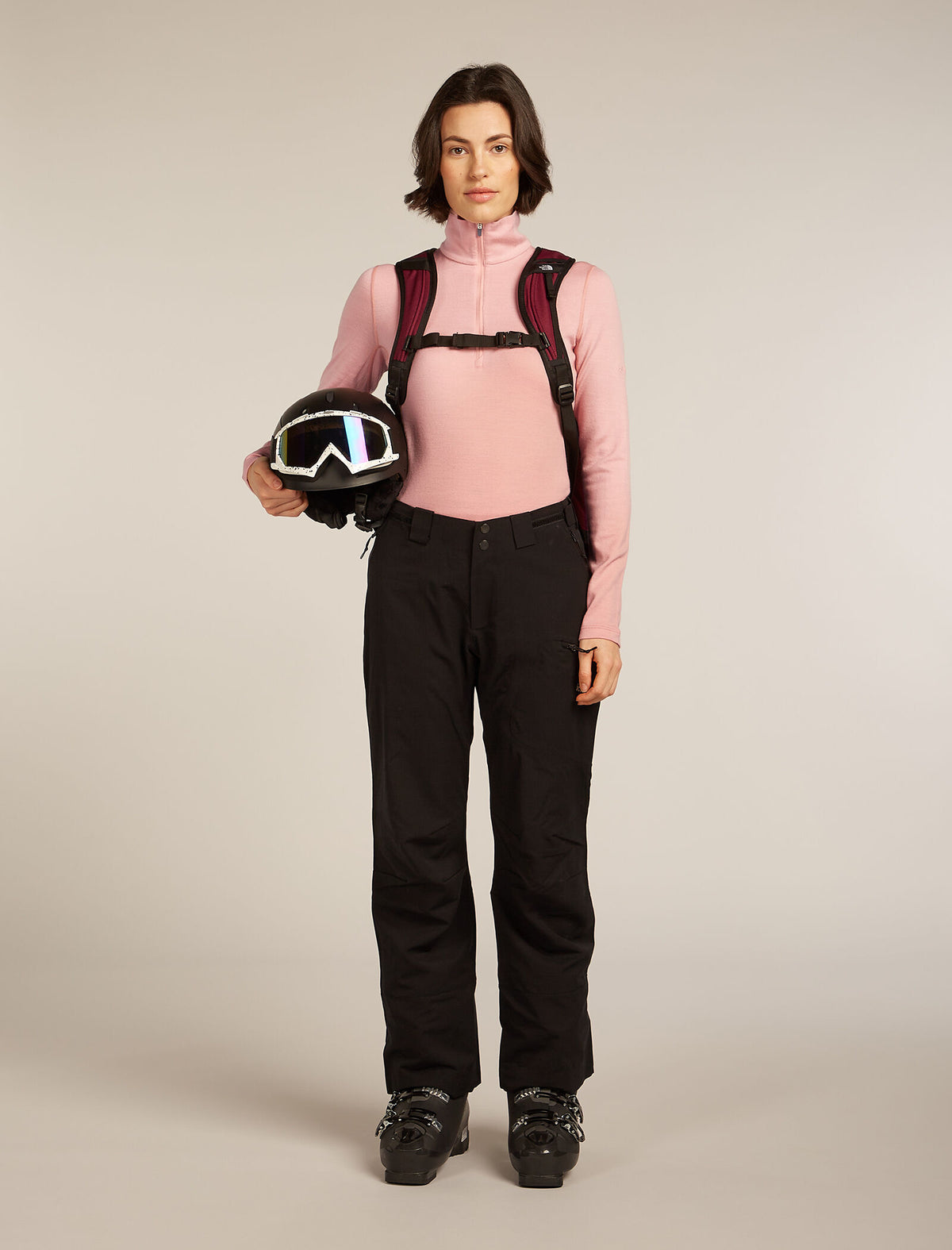 Women's Merino 260 Tech Long Sleeve Half Zip Thermal Top Blush - 4