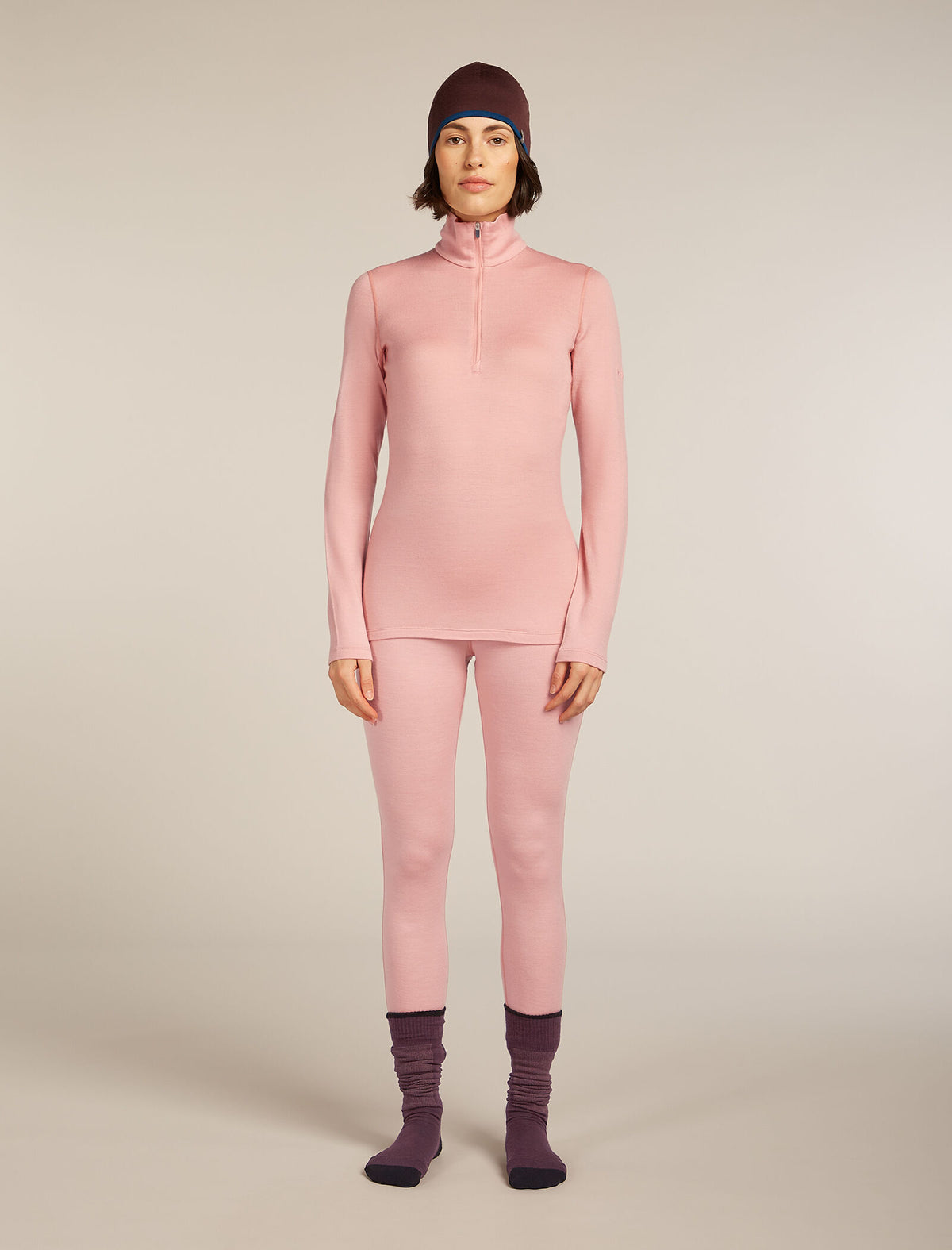 Women's Merino 260 Tech Long Sleeve Half Zip Thermal Top Blush - 7