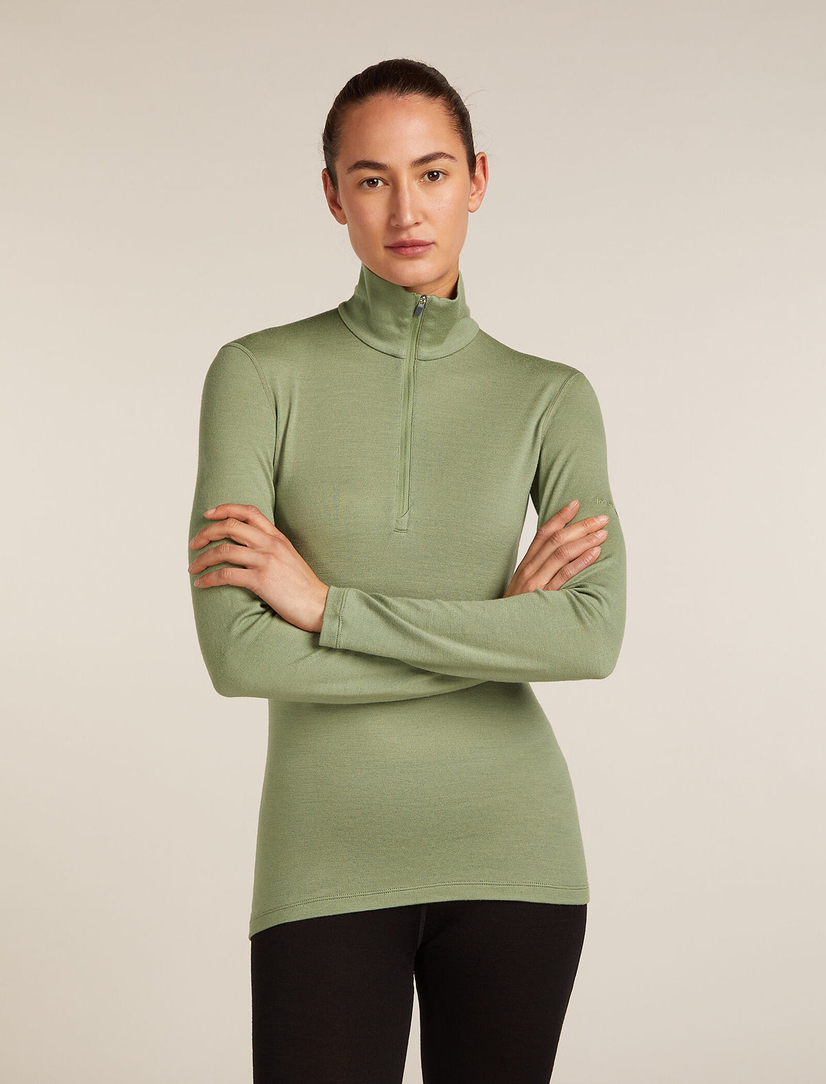 Women's Merino 260 Tech Long Sleeve Half Zip Thermal Top Lichen - 1