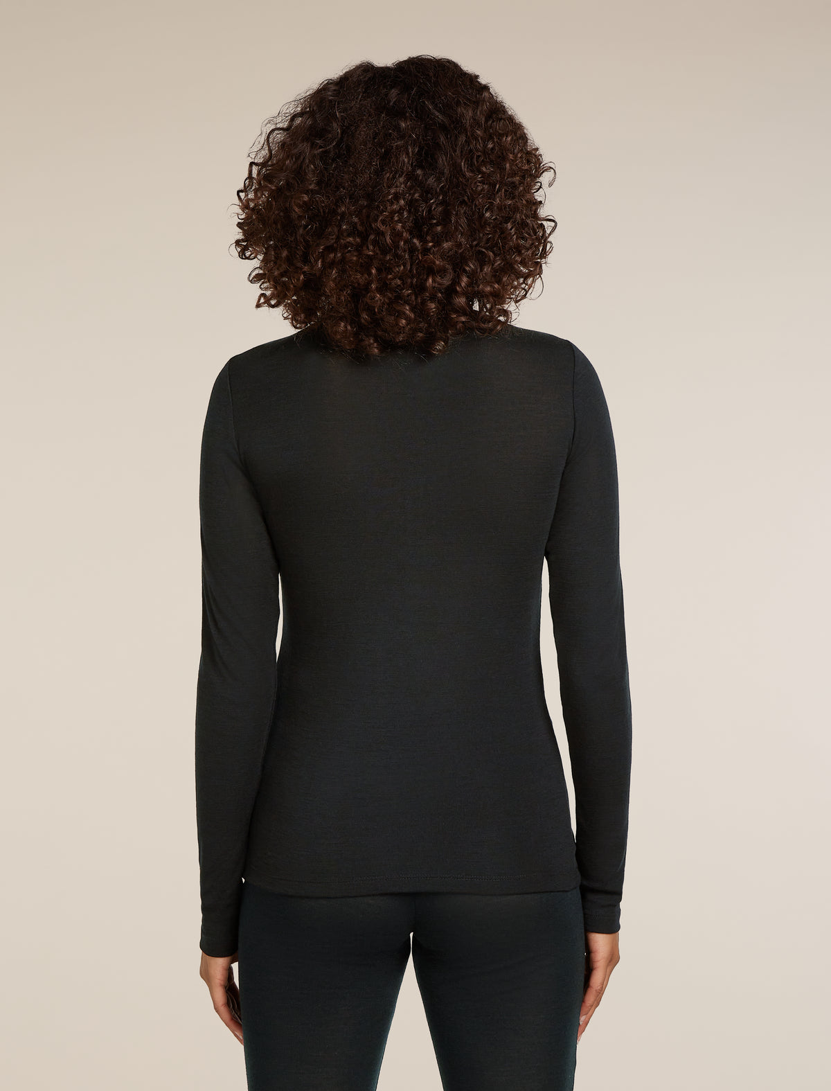 Women's Merino 175 Everyday Long Sleeve Half Zip Thermal Top Black - 2