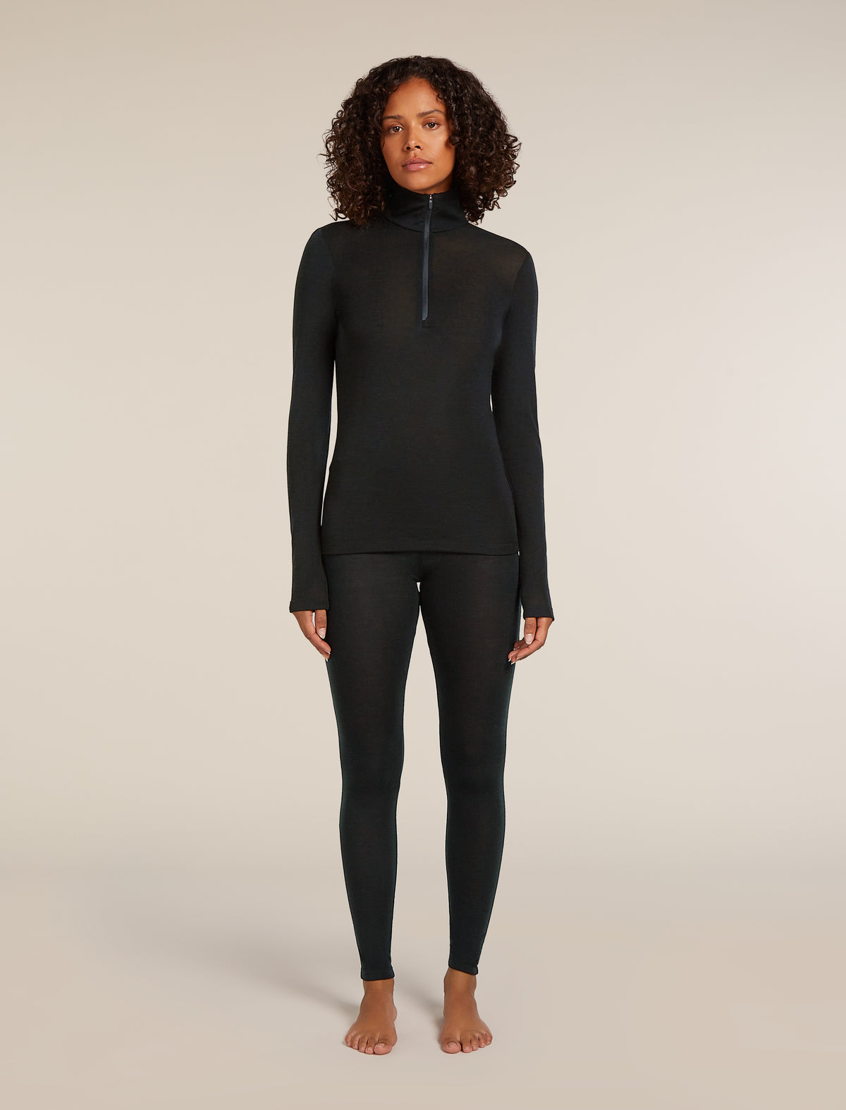 Women's Merino 175 Everyday Long Sleeve Half Zip Thermal Top Black - 3