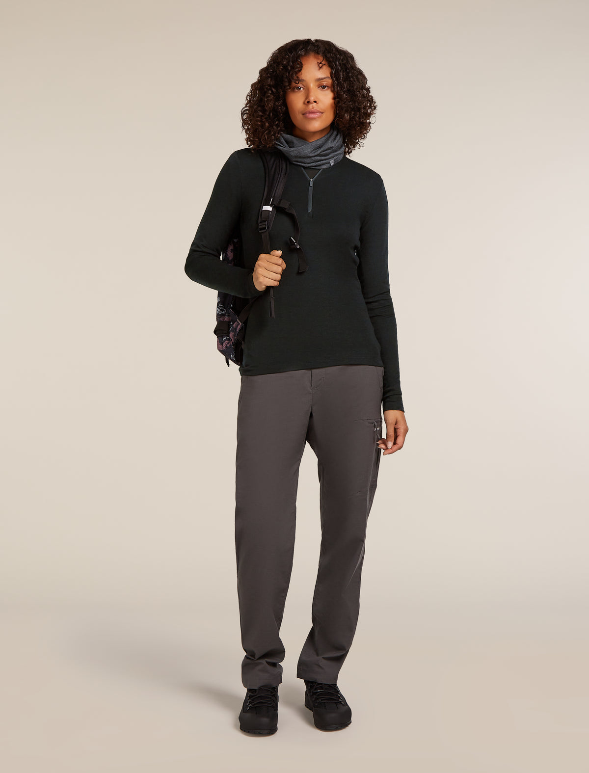 Women's Merino 175 Everyday Long Sleeve Half Zip Thermal Top Black - 4