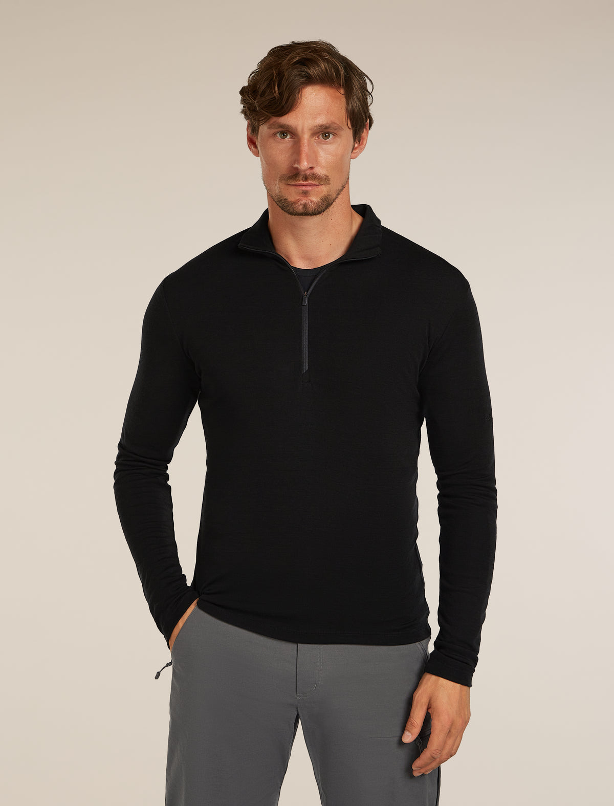 Men's Merino 175 Everyday Long Sleeve Half Zip Thermal Top Black - 1