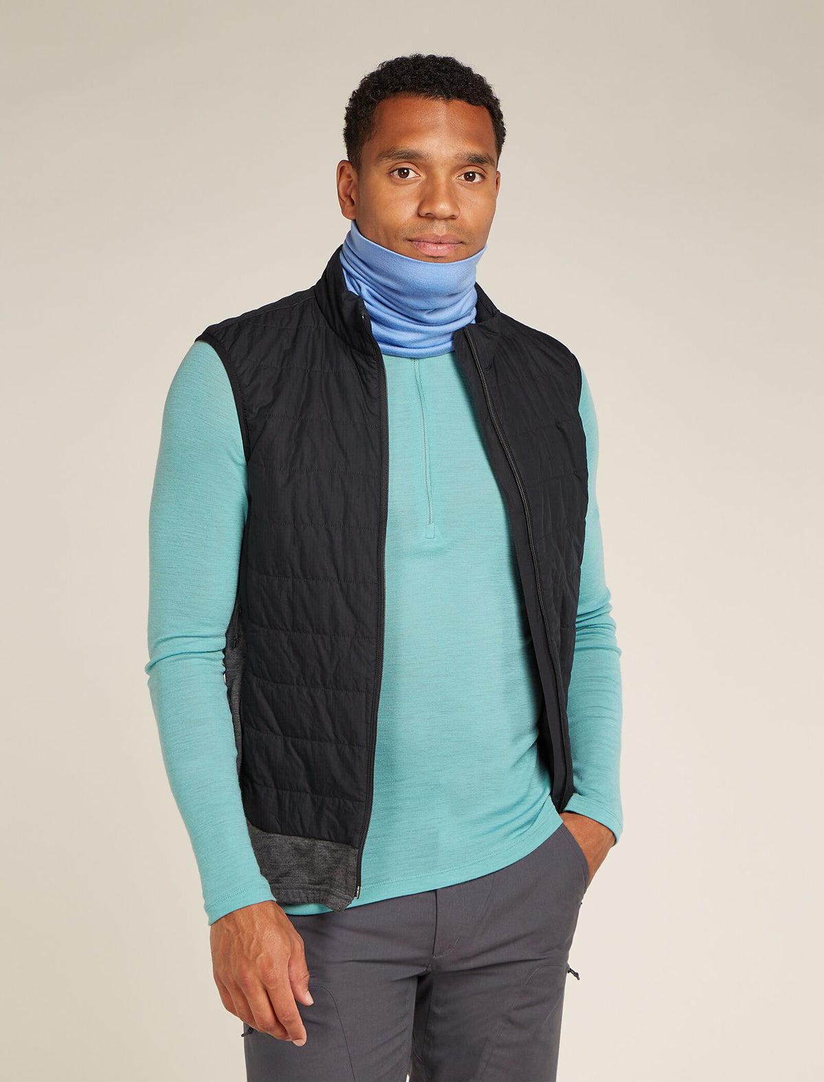 Men's Merino 175 Everyday Long Sleeve Half Zip Thermal Top Cloud Ray - 4