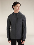 Men's Descender Long Sleeve Zip Hoodie Jet Heather/Black - 1