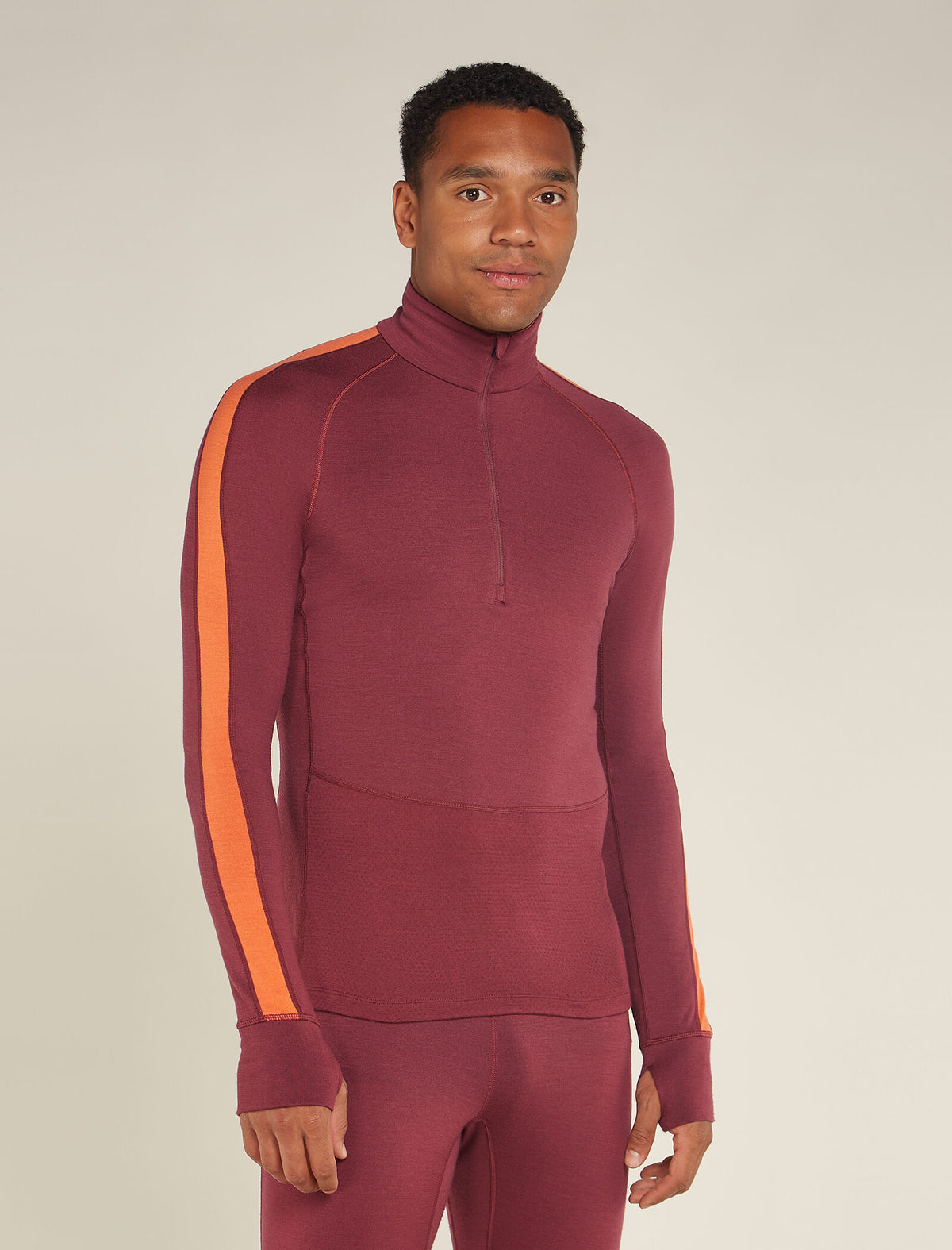 Men's 260 ZoneKnit™ Long Sleeve Half Zip Thermal Top Port/Blaze - 1