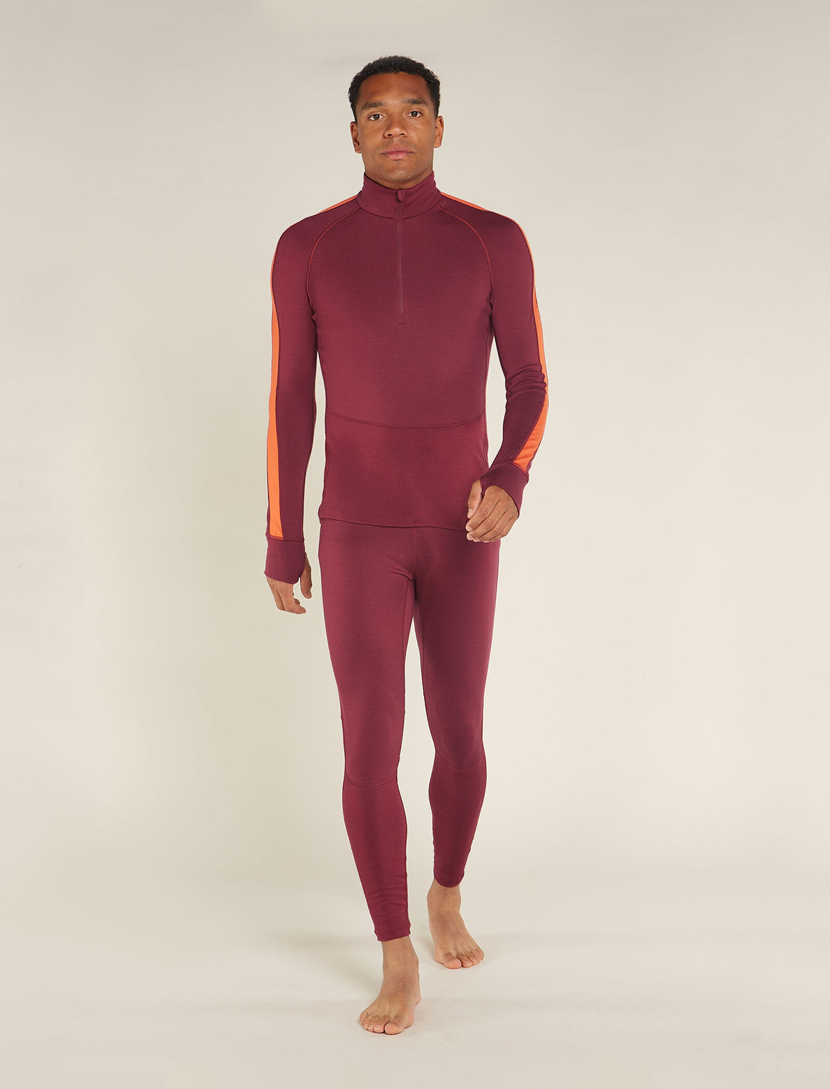 Men's 260 ZoneKnit™ Long Sleeve Half Zip Thermal Top Port/Blaze - 3