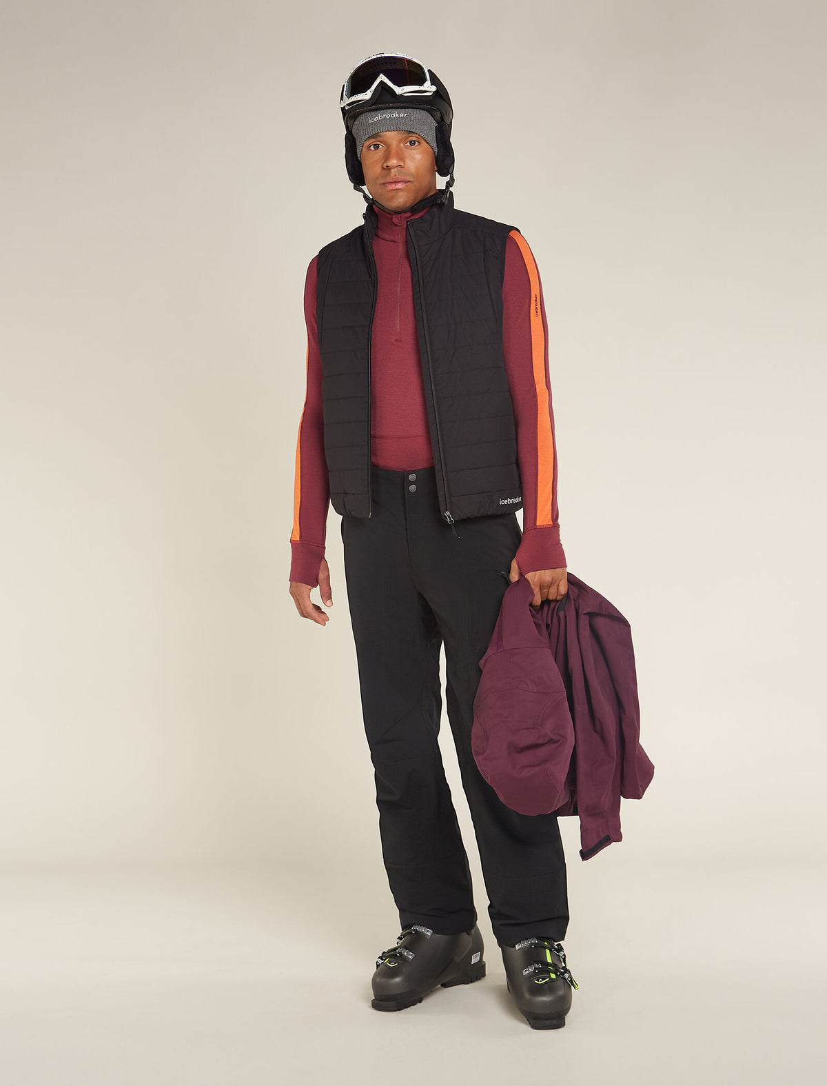 Men's 260 ZoneKnit™ Long Sleeve Half Zip Thermal Top Port/Blaze - 4