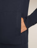 Men's Central Classic Long Sleeve Zip Hoodie Midnight Navy - 8