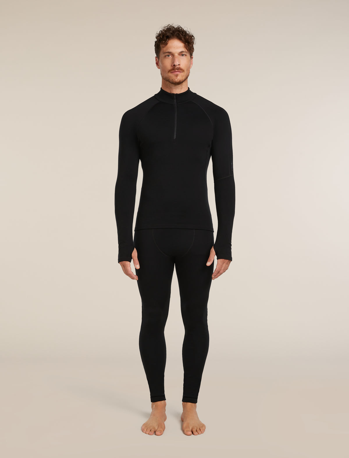 Men's 300 MerinoFine™ Polar Long Sleeve Half Zip Thermal Top Black - 3