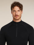 Men's 300 MerinoFine™ Polar Long Sleeve Half Zip Thermal Top Black - 7