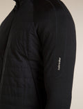 Men's Merino Blend Quantum Hybrid Long Sleeve Zip Hoodie Black - 4