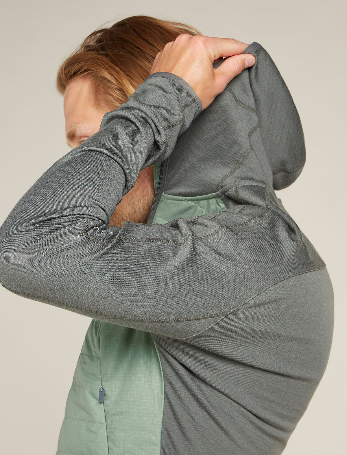 Men's Merino Blend Quantum Hybrid Long Sleeve Zip Hoodie  - 9