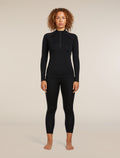 Women's 300 MerinoFine™ Polar Long Sleeve Half Zip Thermal Top Black - 1