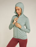 Women's Merino 560 Realfleece™ Elemental Long Sleeve Zip Hoodie Moss - 1
