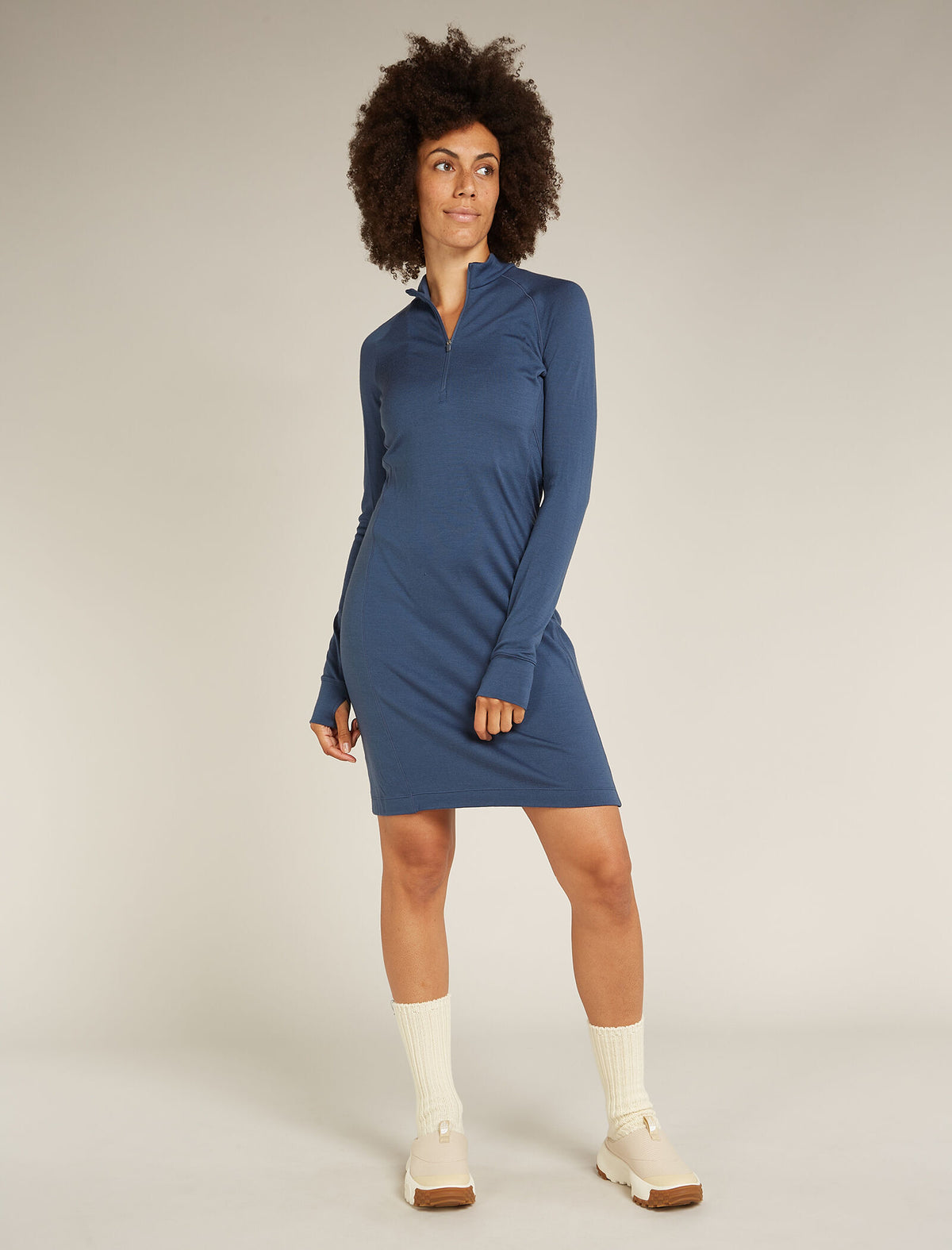 Women's Merino 260 Granary Long Sleeve Half Zip Dress  - 1