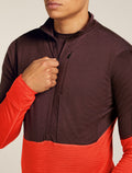 Men's Merino Blend 200 Realfleece™ Descender Long Sleeve Half Zip Top Java/Fervid - 6