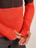 Men's Merino Blend 200 Realfleece™ Descender Long Sleeve Half Zip Top Java/Fervid - 8
