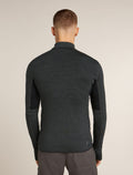 Men's Merino Blend 200 Realfleece™ Descender Long Sleeve Half Zip Top Jet Heather/Black - 2