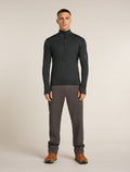 Men's Merino Blend 200 Realfleece™ Descender Long Sleeve Half Zip Top Jet Heather/Black - 3