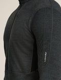 Men's Merino Blend 200 Realfleece™ Descender Long Sleeve Half Zip Top Jet Heather/Black - 5