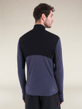 Men's Merino Blend 200 Realfleece™ Descender Long Sleeve Half Zip Top Black/Graphite - 2