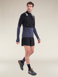 Men's Merino Blend 200 Realfleece™ Descender Long Sleeve Half Zip Top Black/Graphite - 4