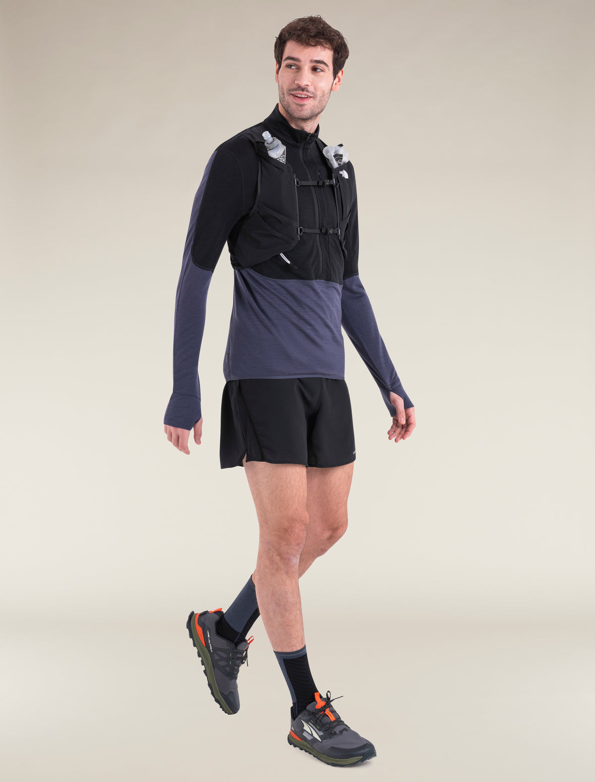 Men's Merino Blend 200 Realfleece™ Descender Long Sleeve Half Zip Top Black/Graphite - 4
