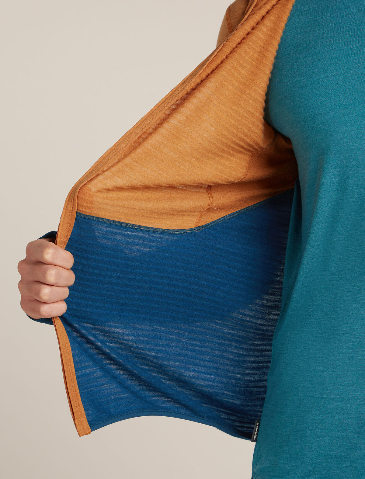 Men's Merino Blend 200 Realfleece™ Descender Long Sleeve Zip Hoodie Trail/Atlantis - 10