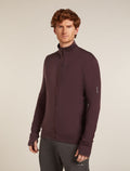 Men's Merino 260 Quantum Long Sleeve Zip Jacket Java - 1
