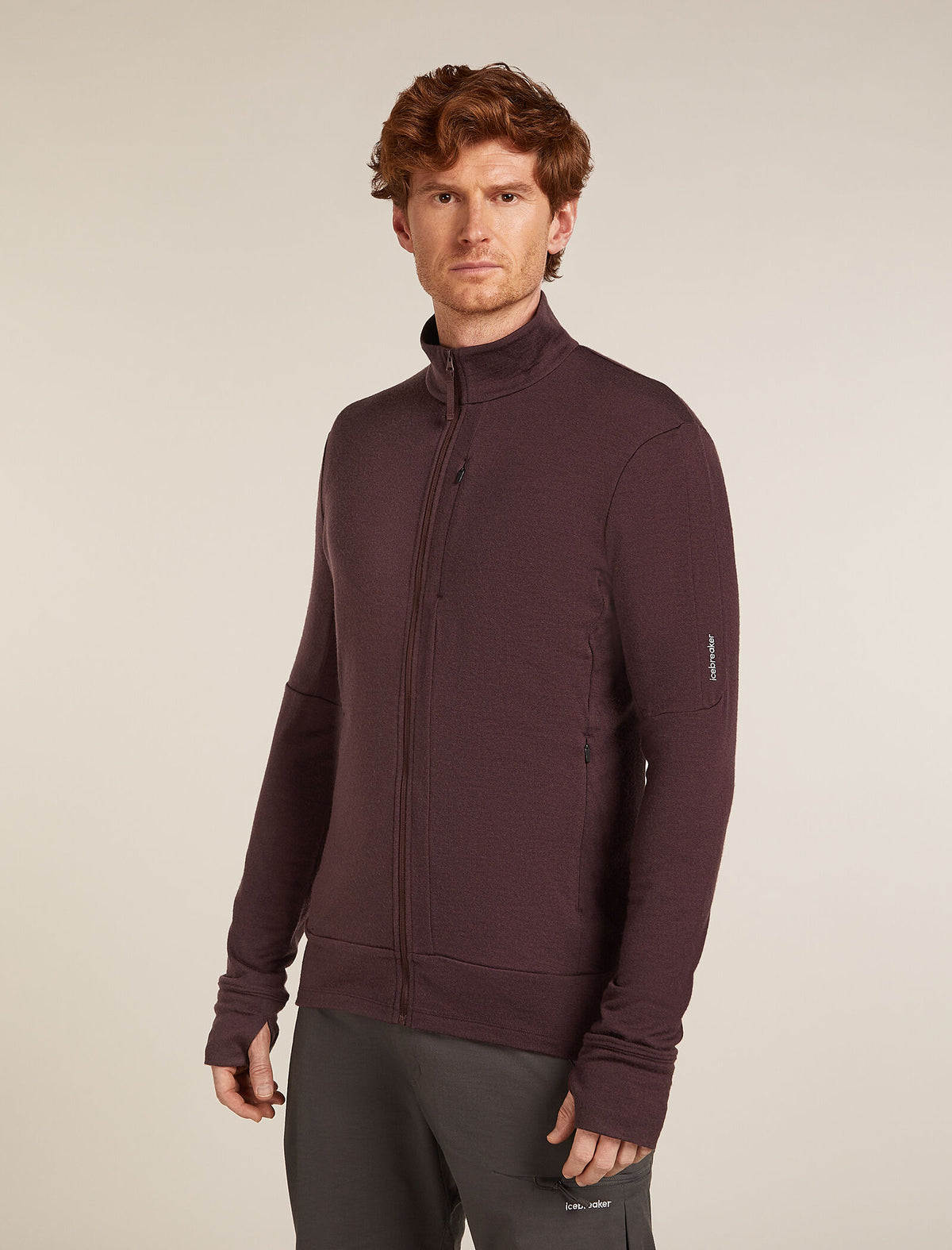Men's Merino 260 Quantum Long Sleeve Zip Jacket Java - 1