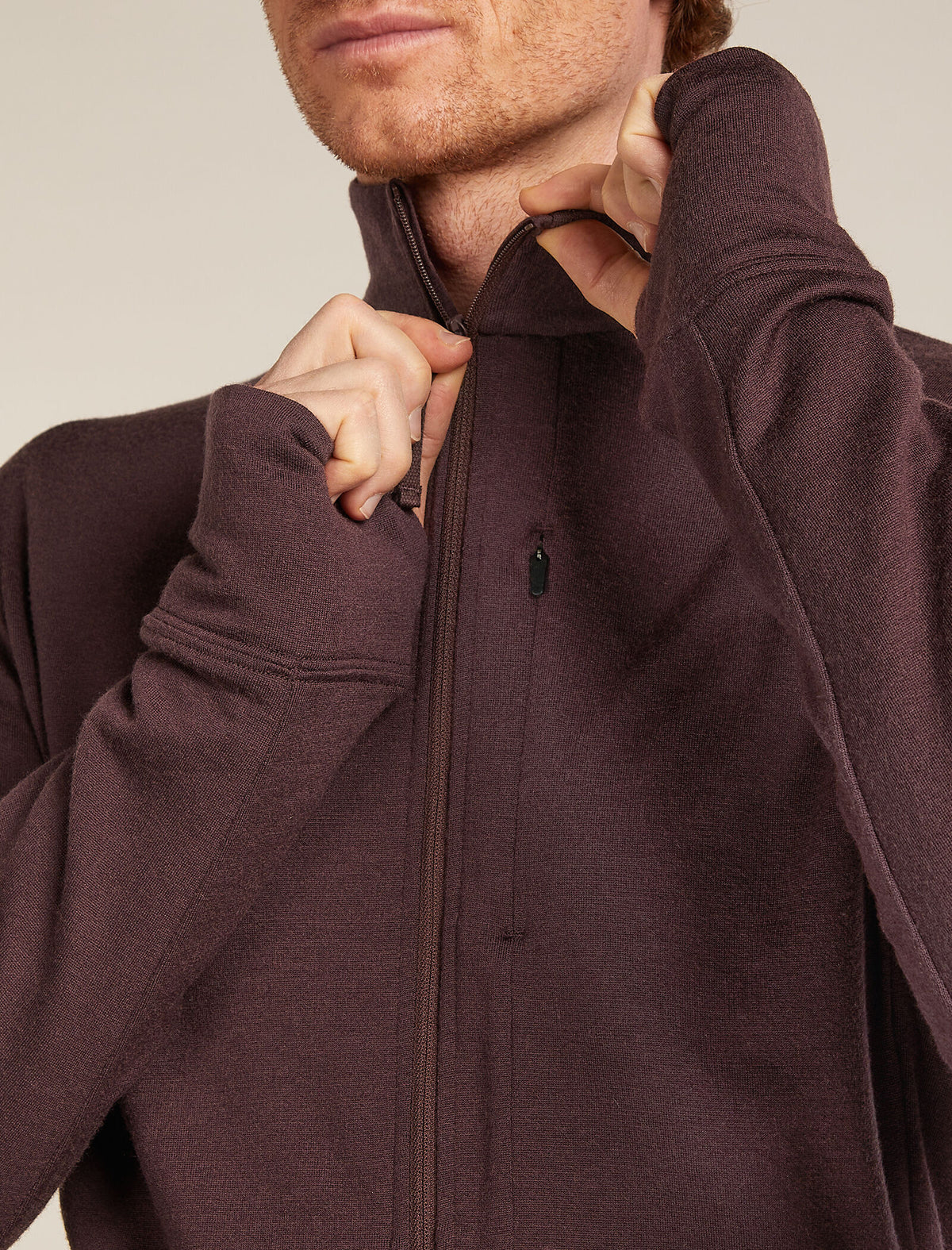 Men's Merino 260 Quantum Long Sleeve Zip Jacket Java - 6