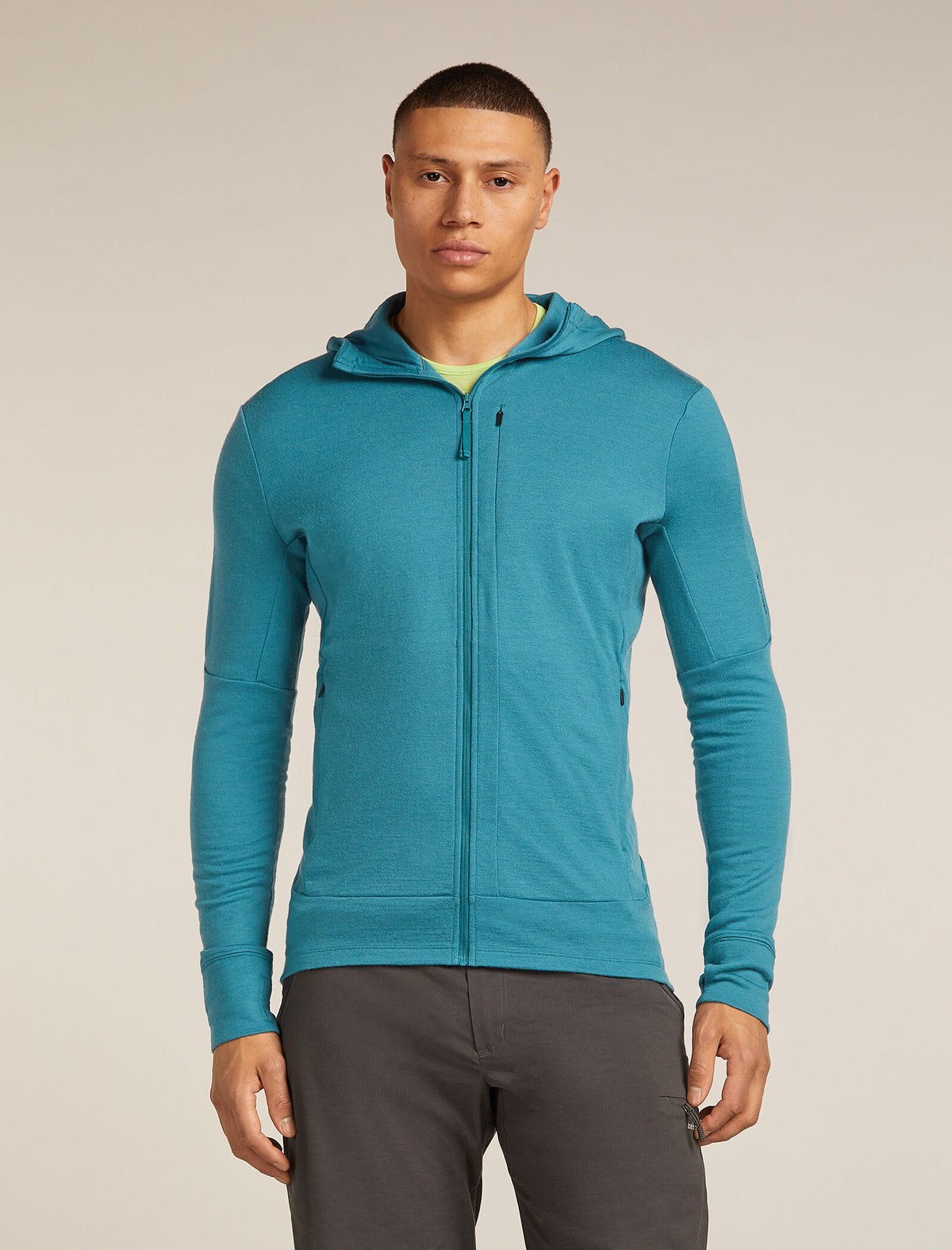 Men's Merino 260 Quantum Long Sleeve Zip Hoodie Topaz - 1