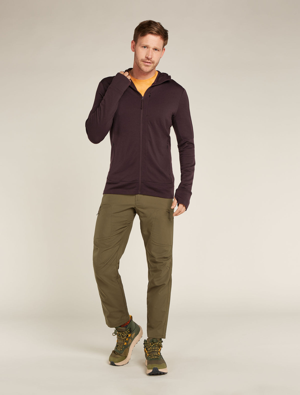 Men's Merino 260 Quantum Long Sleeve Zip Hoodie Bittersweet - 3