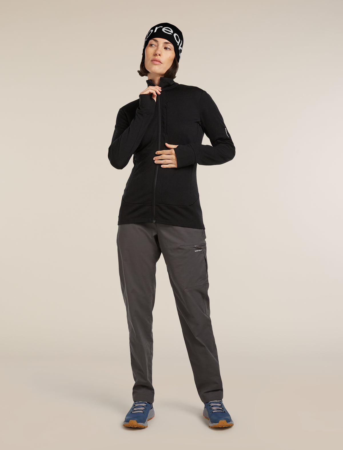 Women's Merino 260 Quantum Long Sleeve Zip Jacket Black - 4