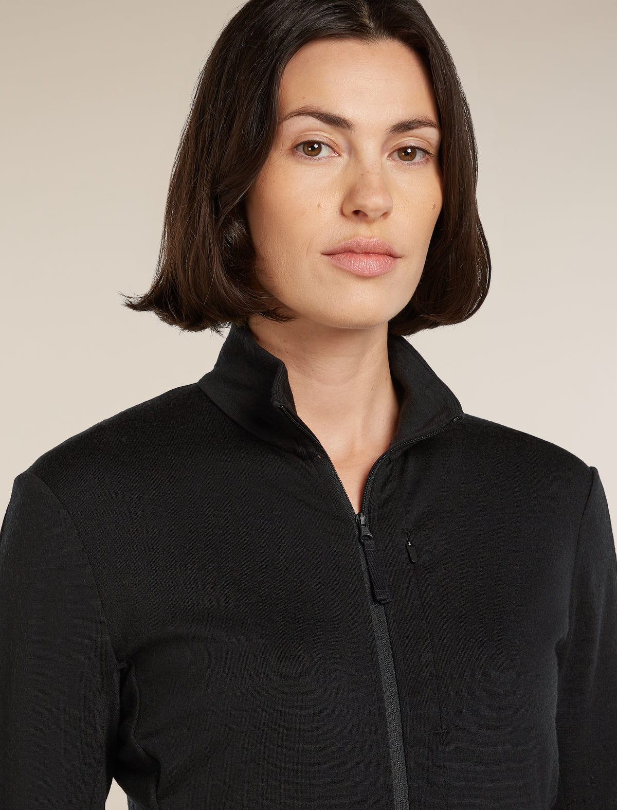Women's Merino 260 Quantum Long Sleeve Zip Jacket Black - 5