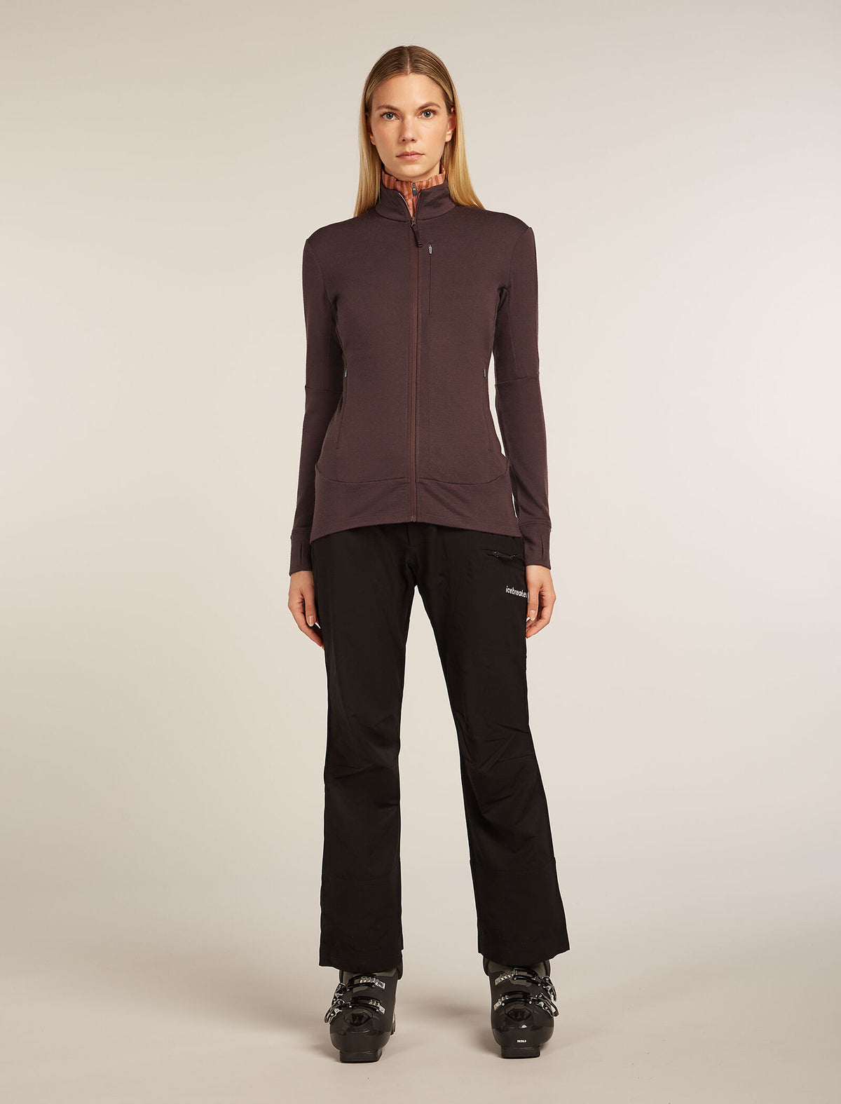 Women's Merino 260 Quantum Long Sleeve Zip Jacket Java - 3