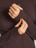 Women's Merino 260 Quantum Long Sleeve Zip Jacket Java - 6