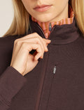 Women's Merino 260 Quantum Long Sleeve Zip Jacket Java - 7