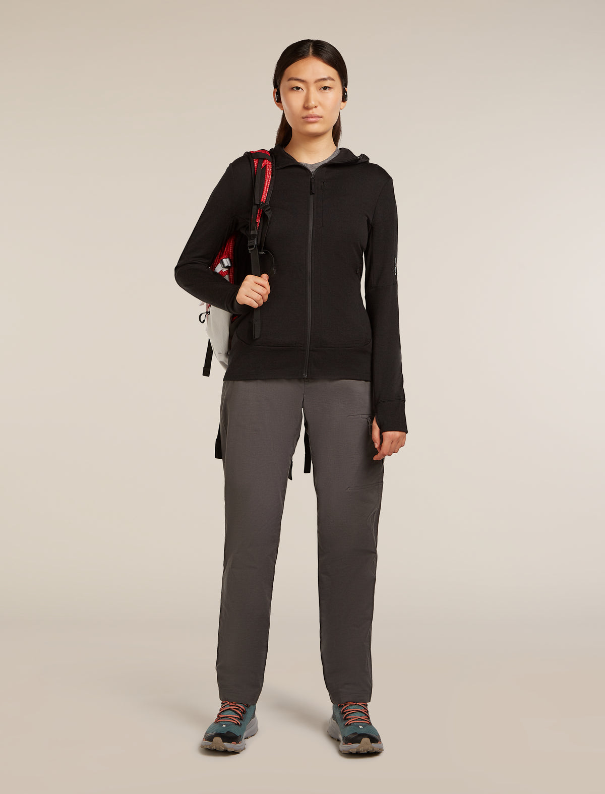 Women's Merino 260 Quantum Long Sleeve Zip Hoodie Black - 4